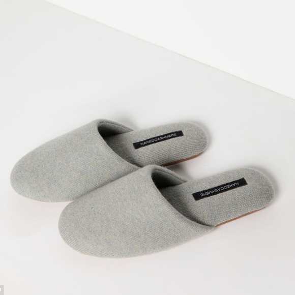 NakedCashmere Mule Slipper In Lake Medium 7/8 NWT